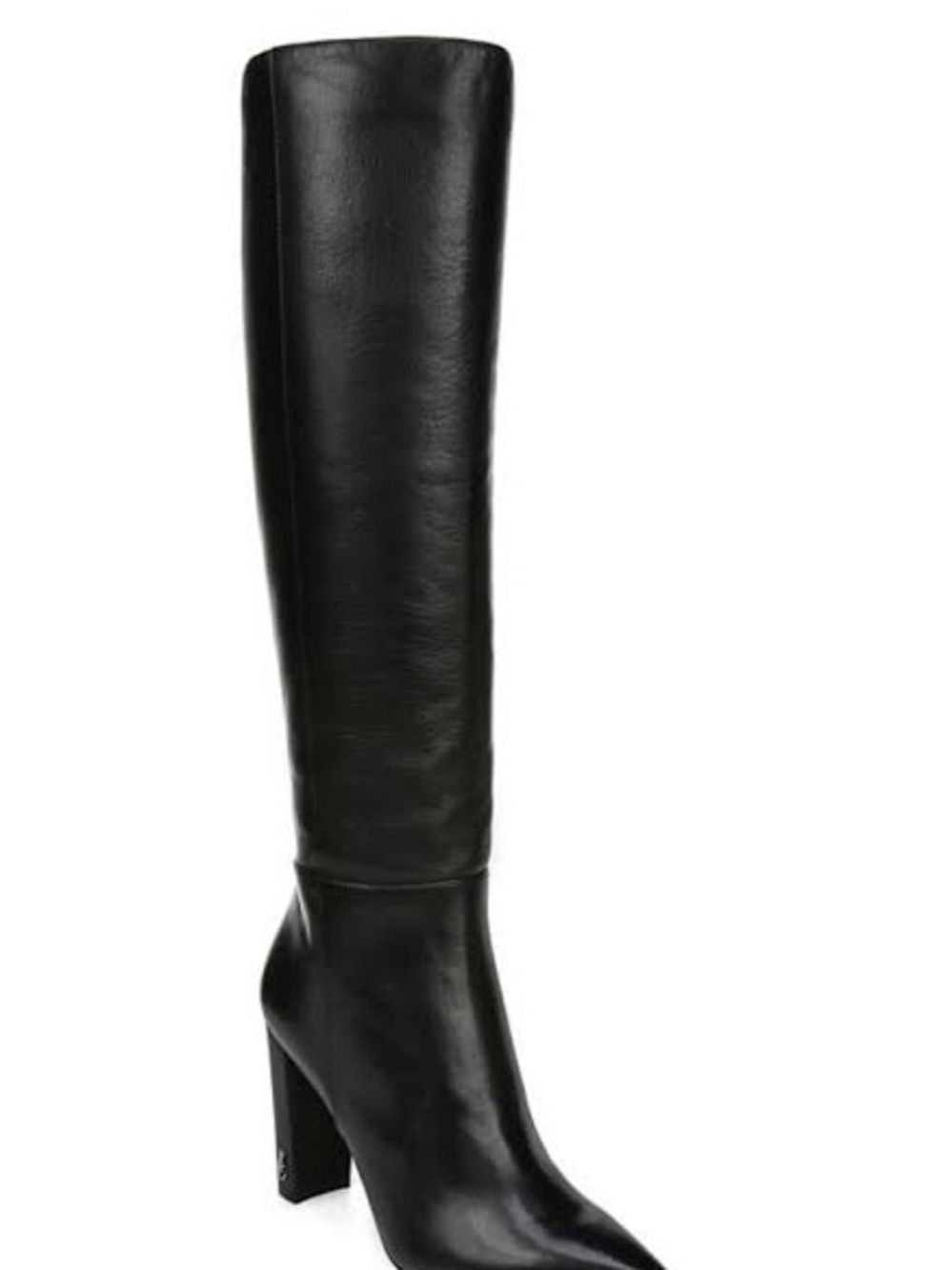 Sam Edelman Raakal Black Tall Leather heeled Boots pointy toe size 7.5
